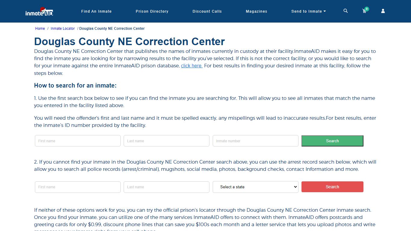 Douglas County NE Correction Center - InmateAid